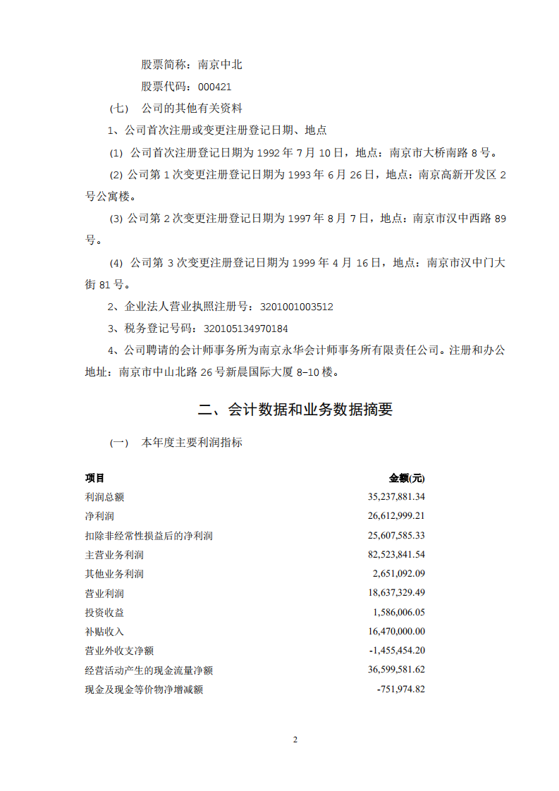 南京中北(集团)股份有限公司2001年年度报告.PDF 第3页