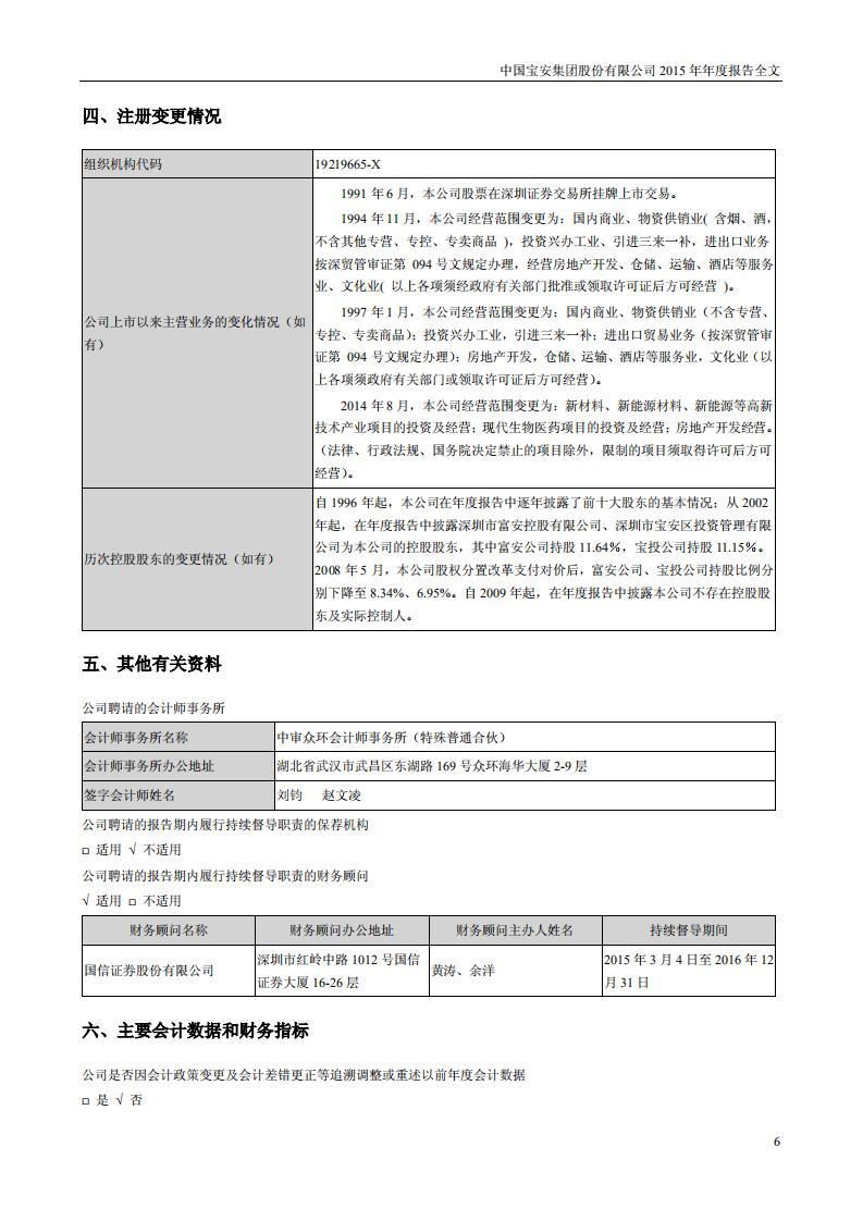 中国宝安集团股份有限公司2015年年度报告.PDF 第6页