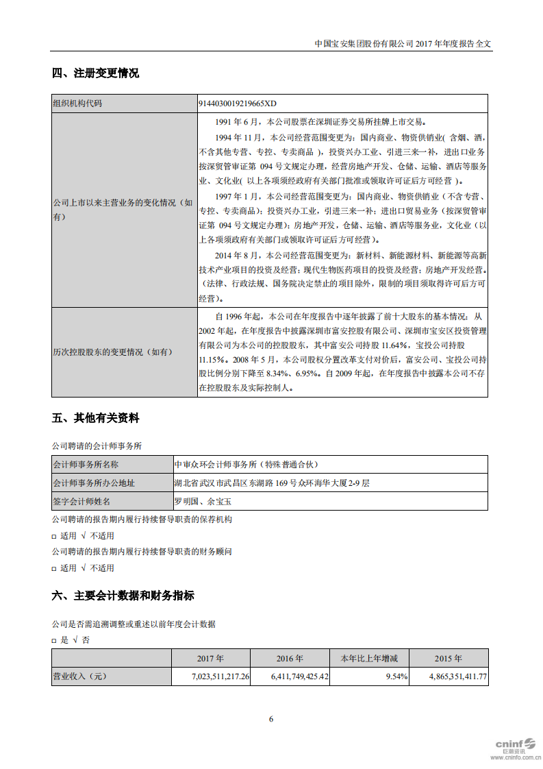 中国宝安集团股份有限公司2017年年度报告.PDF 第6页
