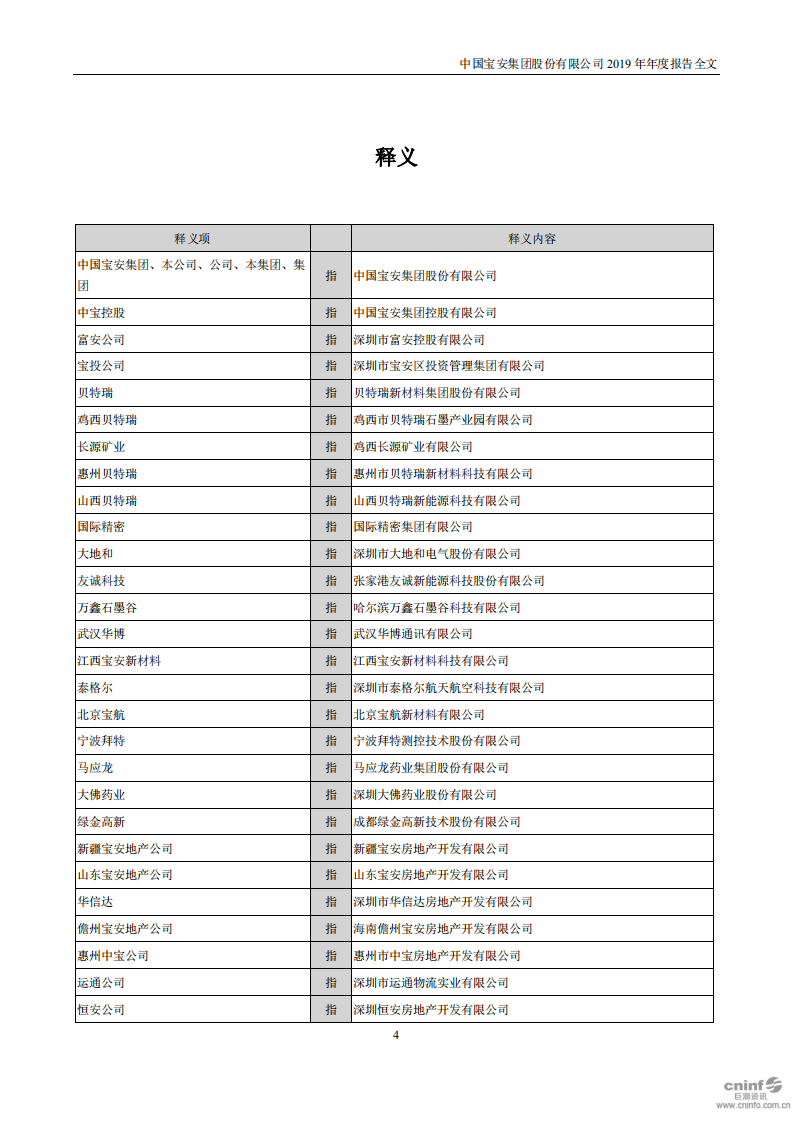 中国宝安集团股份有限公司2019年年度报告.PDF 第4页