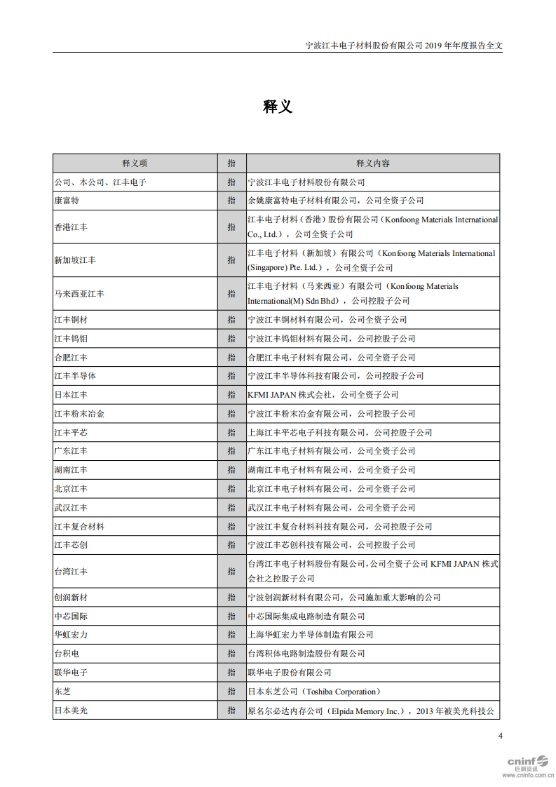 宁波江丰电子材料股份有限公司2019年年度报告.PDF 第4页
