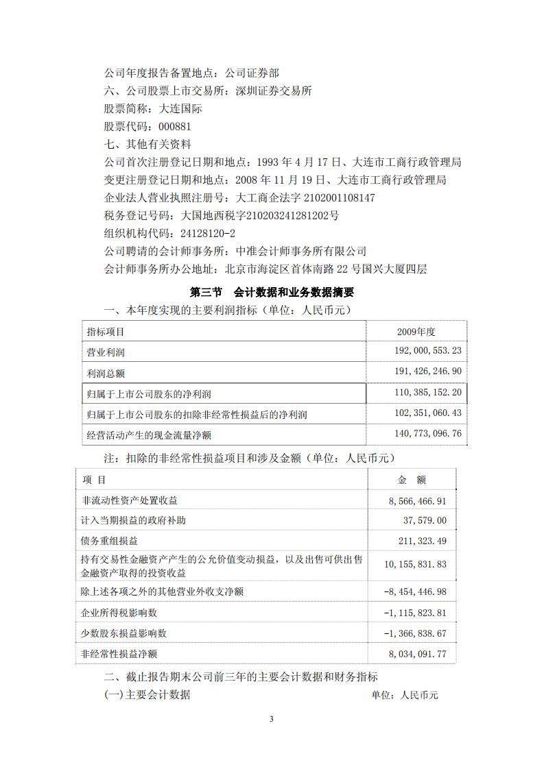 中国大连国际合作(集团)股份有限公司2009年年度报告.PDF 第4页