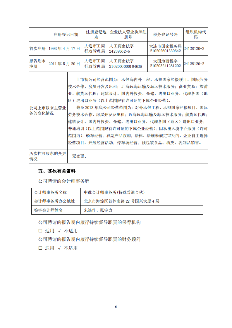 中国大连国际合作(集团)股份有限公司2013年年度报告.PDF 第6页