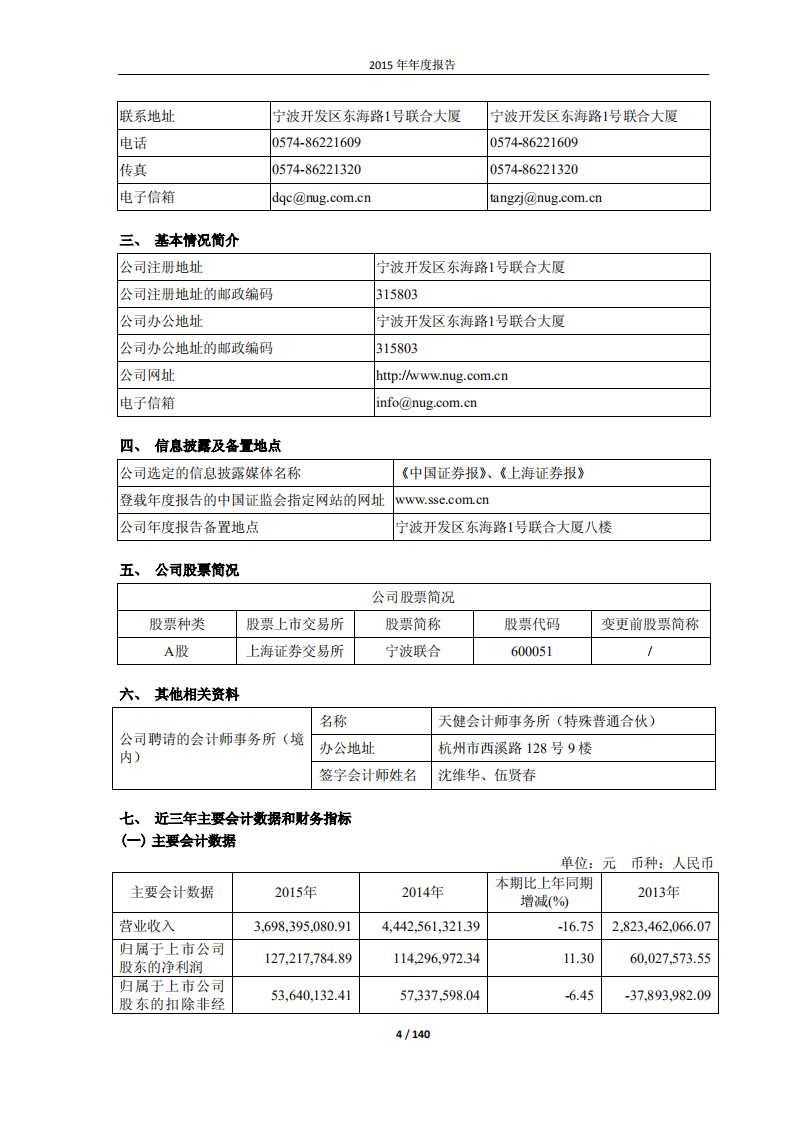 宁波联合集团股份有限公司2015年年度报告.PDF 第4页