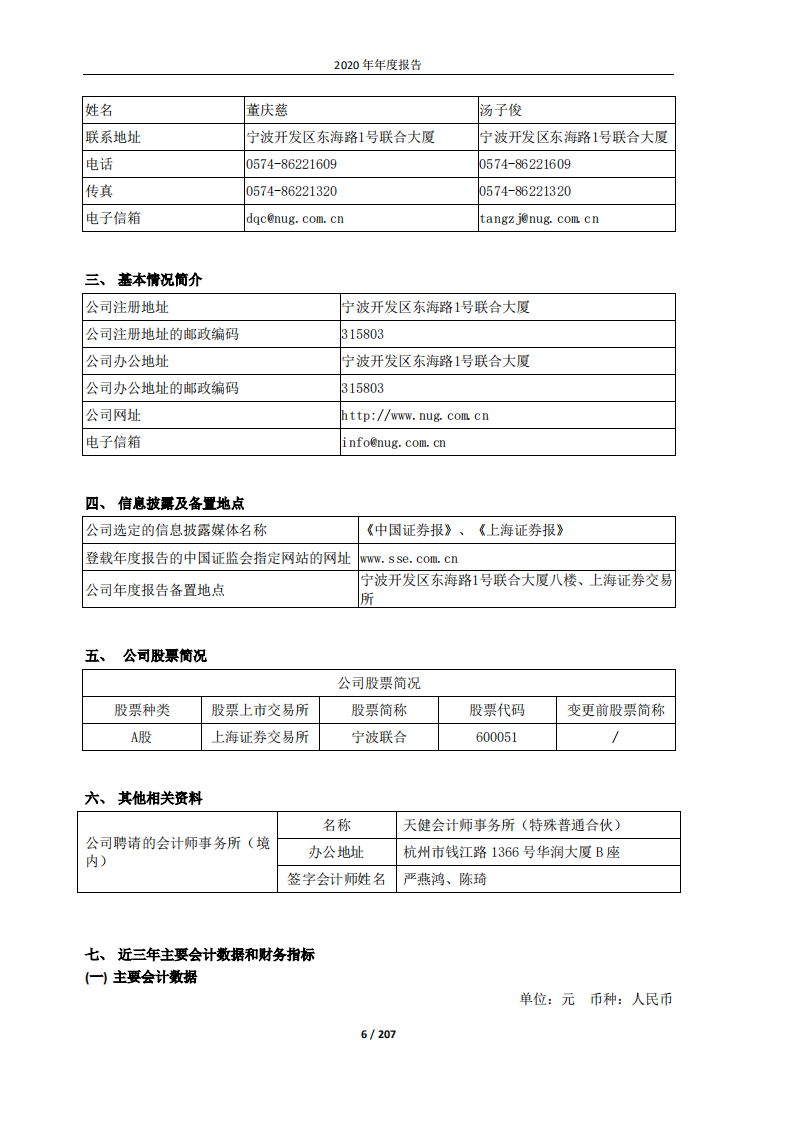 宁波联合集团股份有限公司2020年年度报告.PDF 第6页