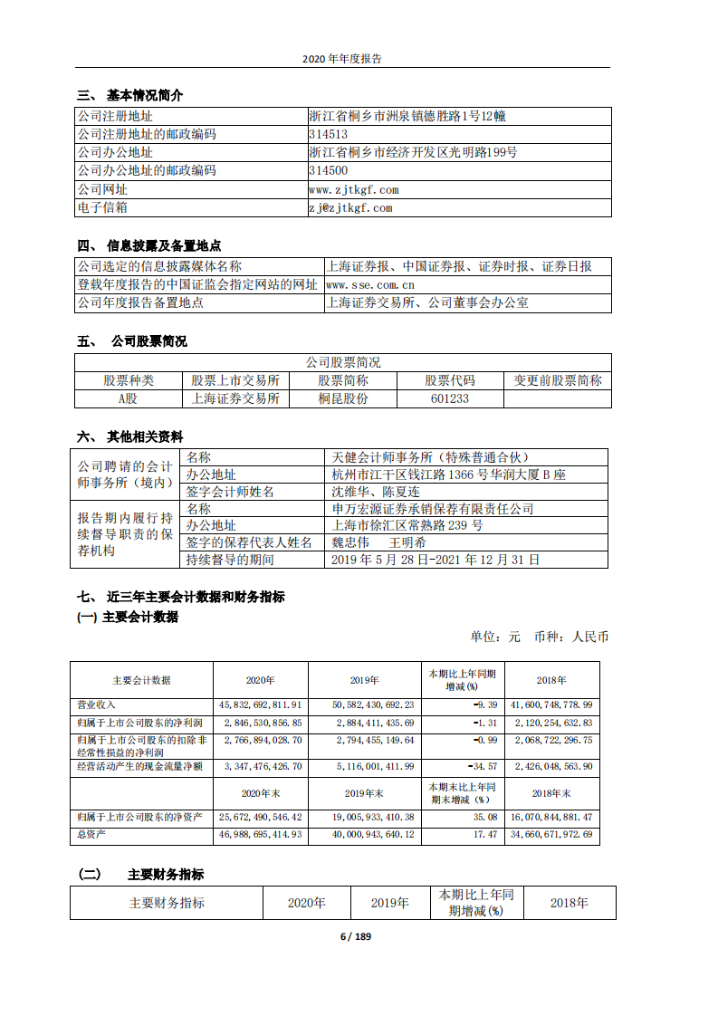 桐昆集团股份有限公司2020年年度报告.PDF 第6页