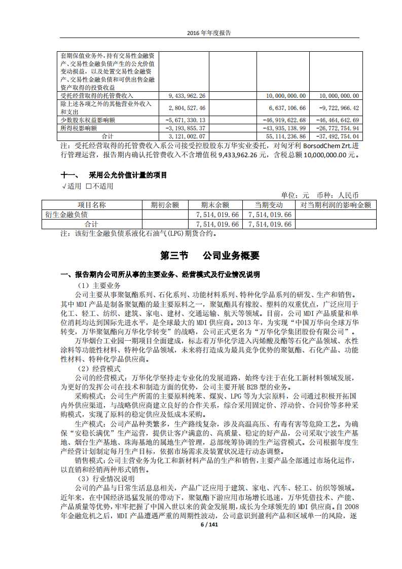 万华化学集团股份有限公司2016年年度报告.PDF 第6页