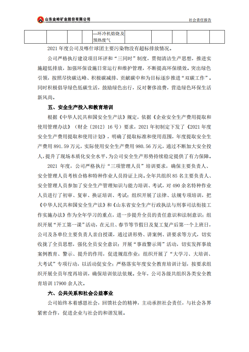山东金岭矿业股份有限公司2021年度社会责任报告.PDF 第6页
