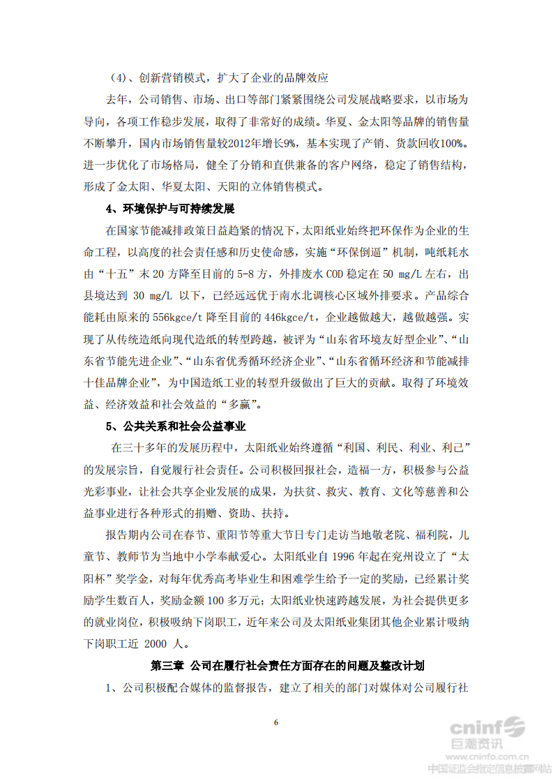 山东太阳纸业股份有限公司2013年度社会责任报告.PDF 第6页
