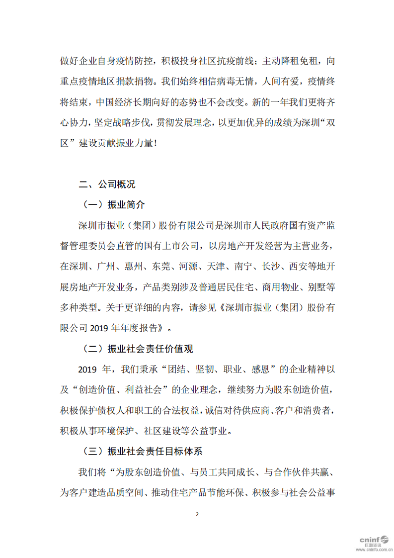 深圳市振业(集团)股份有限公司2019年度社会责任报告.PDF 第2页
