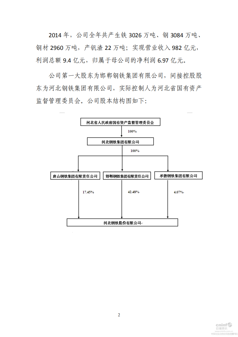 河北钢铁股份有限公司2014年度社会责任报告.PDF 第2页