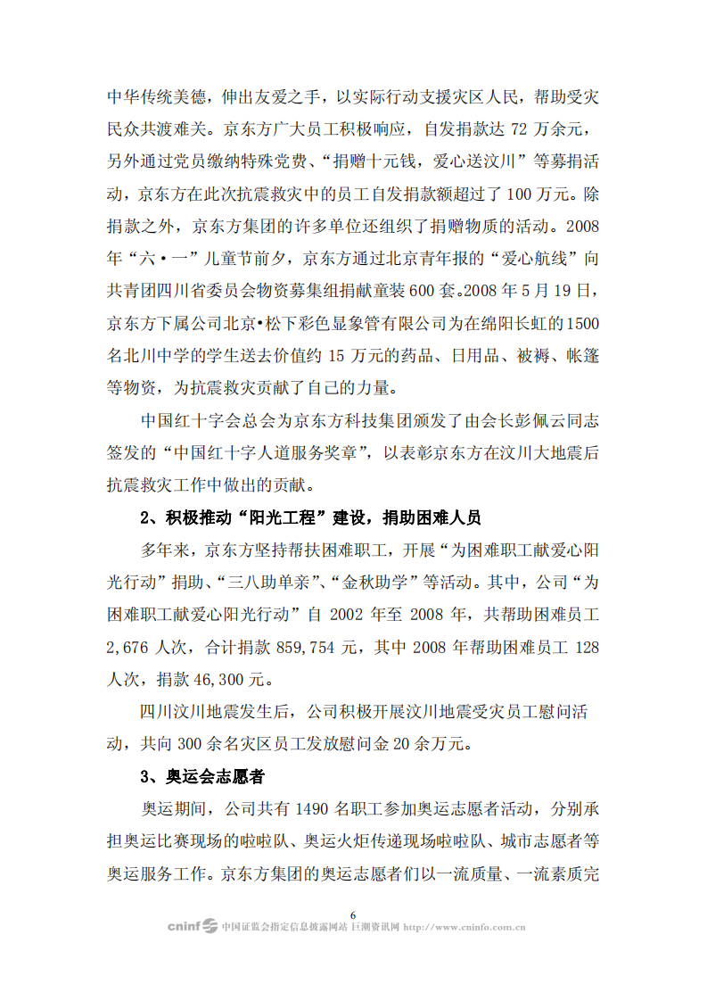 京东方科技集团股份有限公司2008年企业社会责任报告.PDF 第6页