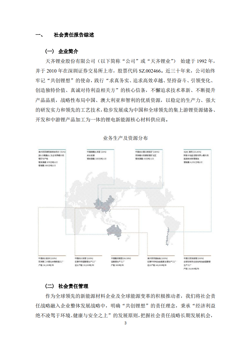 天齐锂业股份有限公司2020年度社会责任报告.PDF 第3页