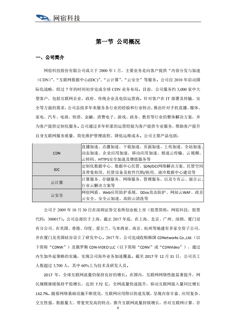 网宿科技股份有限公司2017年度社会责任报告.PDF 第4页