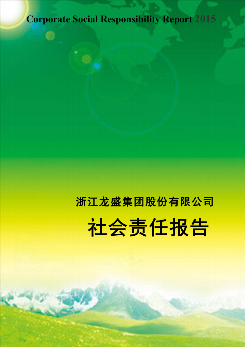 浙江龙盛集团股份有限公司2015年度企业社会责任报告.PDF 第1页