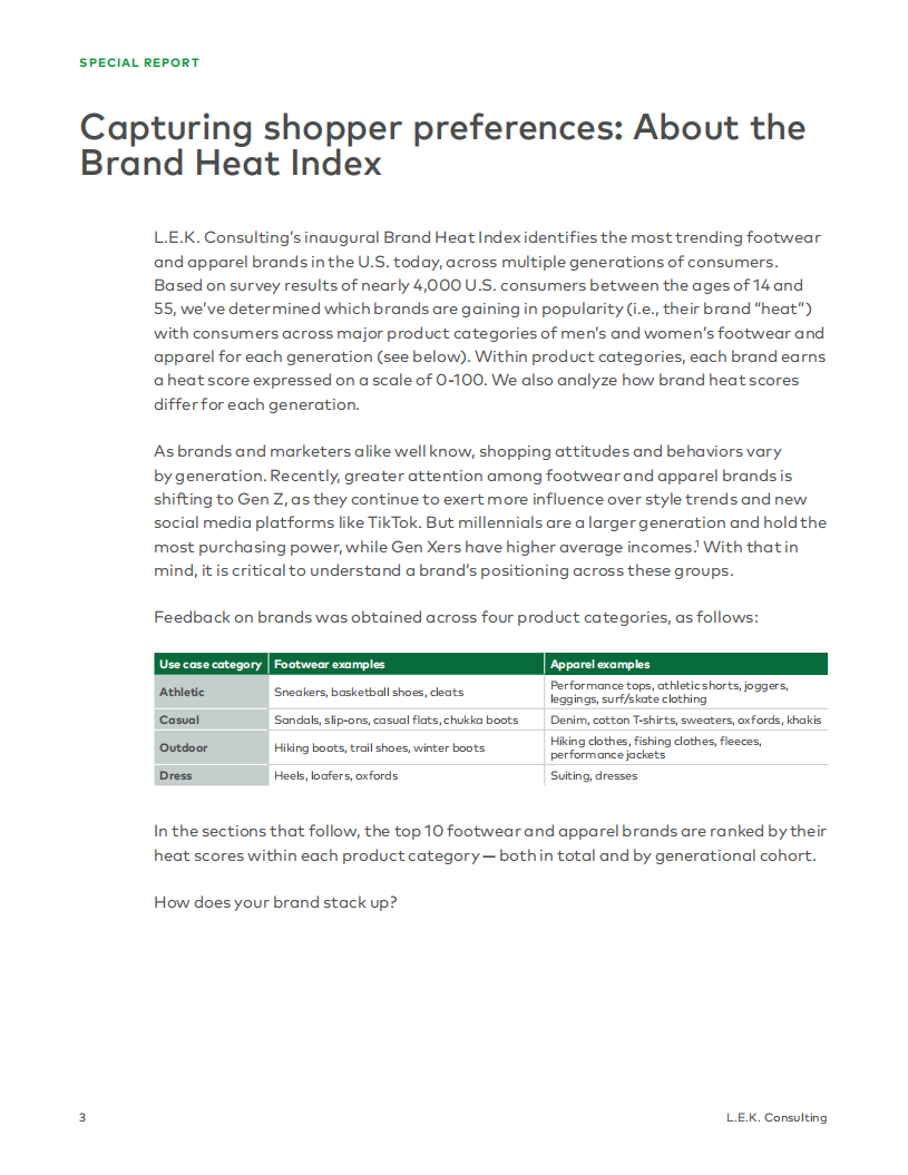 艾意凯（L.E.K.）：2022年美国鞋类和服装品牌热度指数报告（英文版）.pdf 第3页
