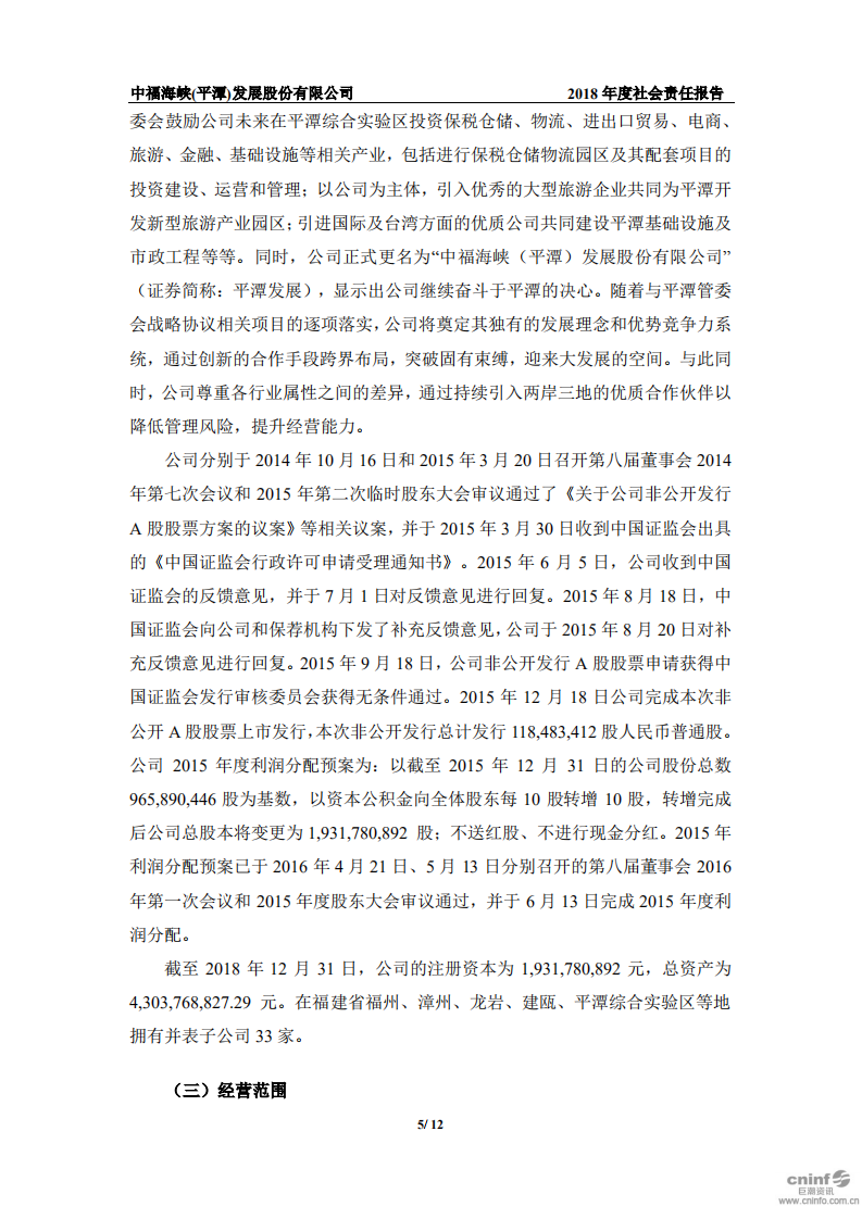 中福海峡（平潭）发展股份有限公司2018年度社会责任报告.PDF 第5页