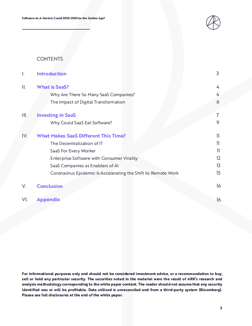 方舟投资（ARK Invest）： 2020-2030年软件即服务（SAAS）展望报告（英文版）.pdf 第2页