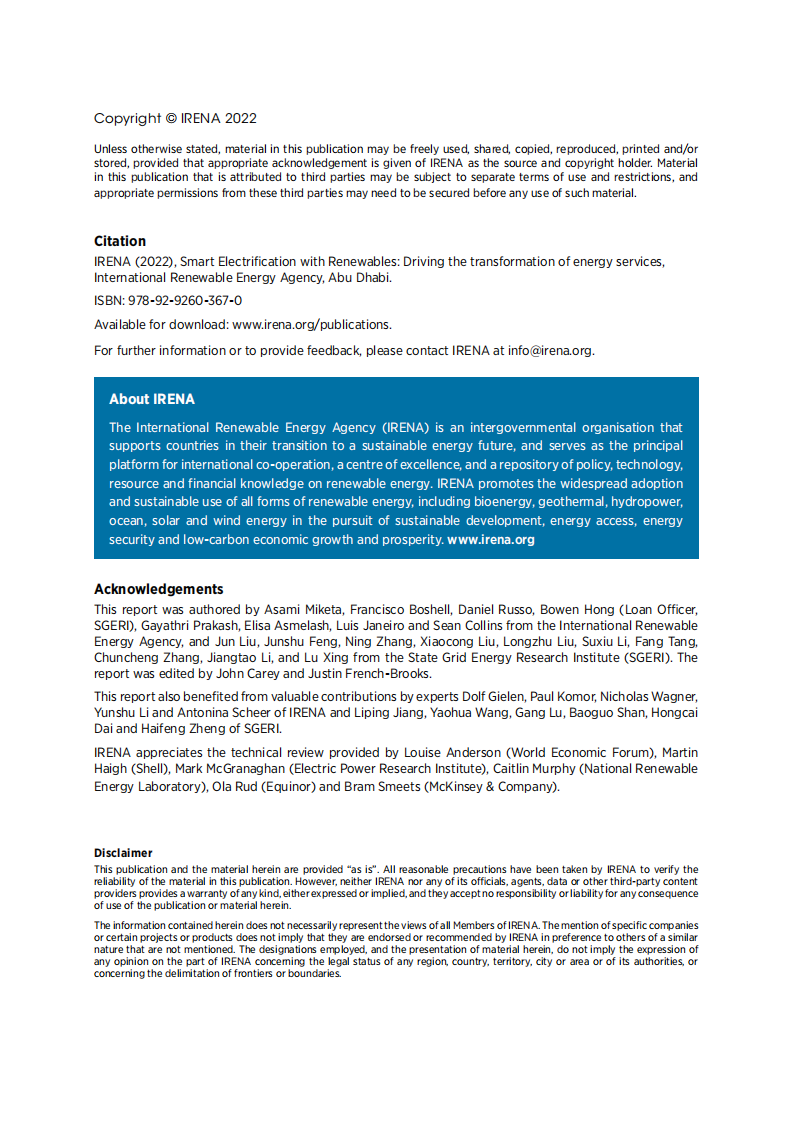 国际可再生能源署(IRENA) ：可再生能源智能电气化-推动能源服务转型（英文版）.pdf 第2页