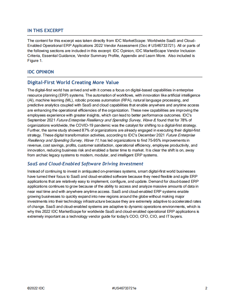 国际数据公司（IDC）：2022年全球SaaS和云ERP应用市场供应商评估报告（英文版）.pdf 第2页