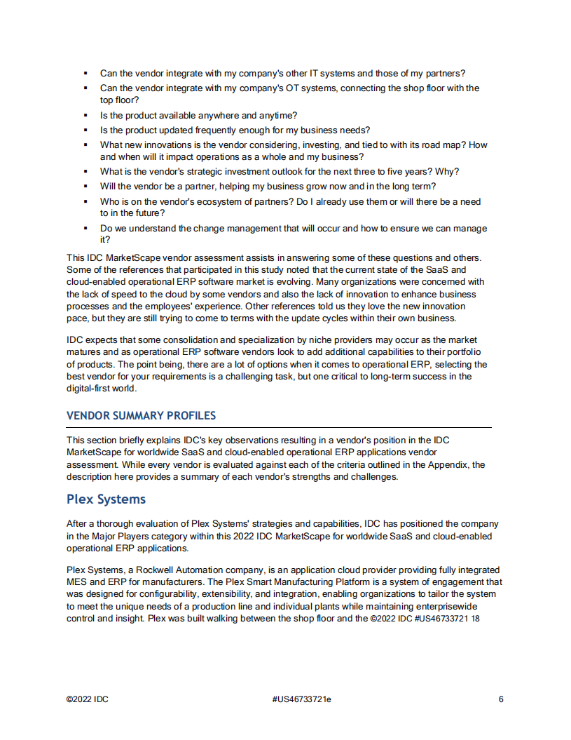 国际数据公司（IDC）：2022年全球SaaS和云ERP应用市场供应商评估报告（英文版）.pdf 第6页