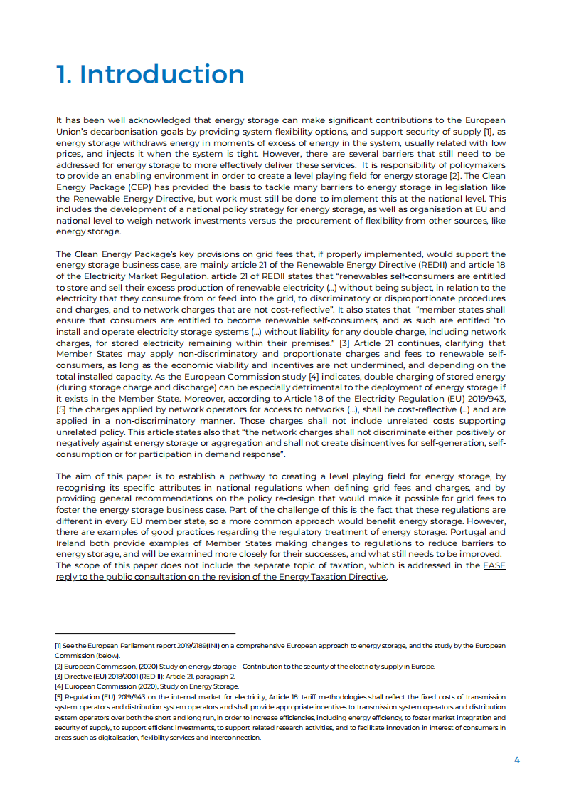 欧洲能源储存协会（EASE）：储能电网收费的未来之路（英文版）.pdf 第4页