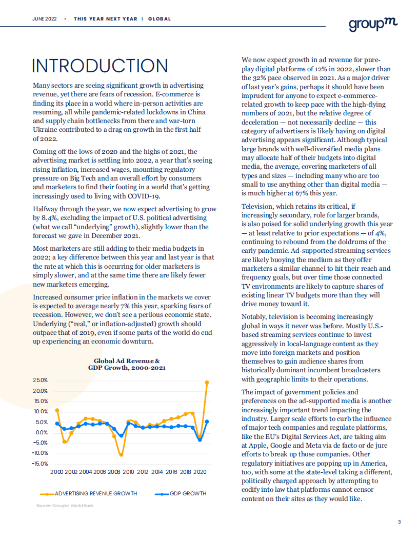 群邑集团（GroupM）：2022年全球广告市场年中预测报告（英文版）.pdf 第3页