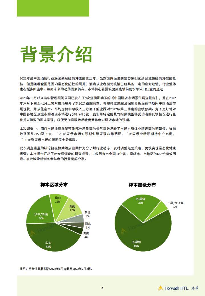 浩华CHAT：2022年Q3中国酒店市场景气调查报告.pdf 第2页