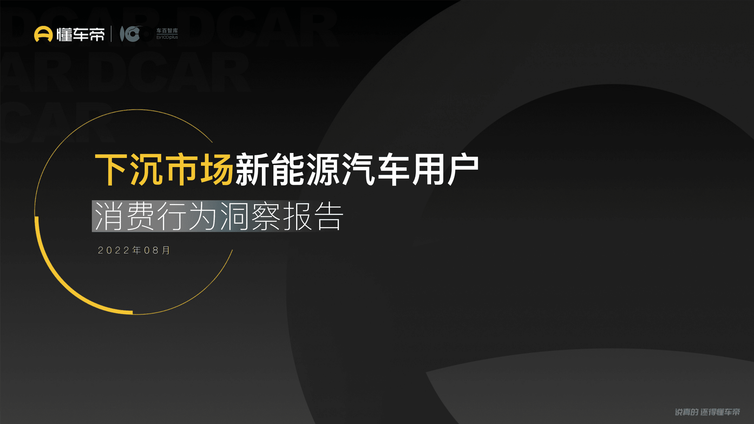 懂车帝：2022下沉市场新能源汽车用户消费行为洞察报告.pdf 第1页