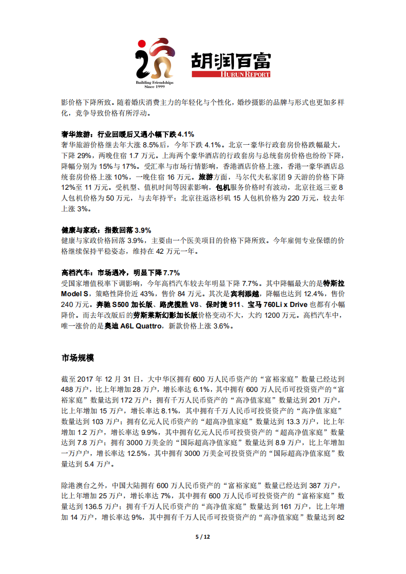 胡润百富：2019胡润中国超高净值人群消费价格指数.pdf 第5页