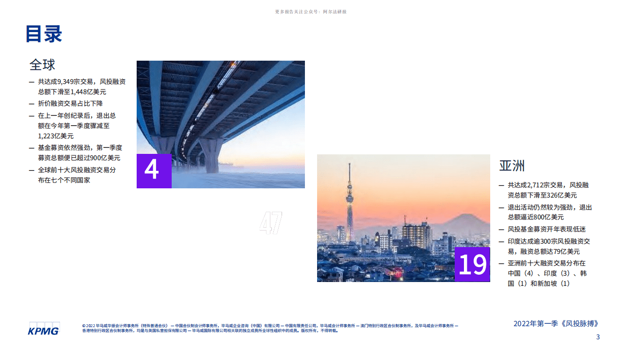 KPMG：风投脉搏：2022年第一季度全球风投趋势分析报告.pdf 第3页