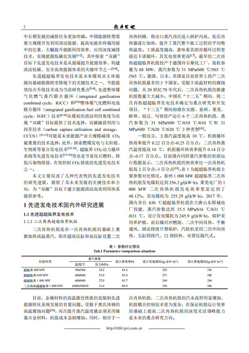 “双碳”目标下先进发电技术研究进展及展望.pdf 第2页