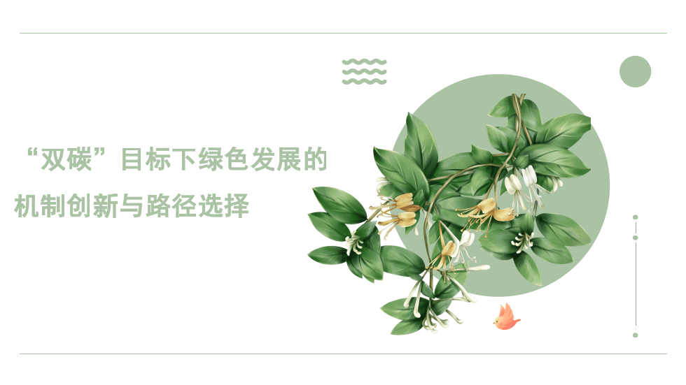 “双碳”目标下绿色发展的机制创新与路径选择.pptx 第1页