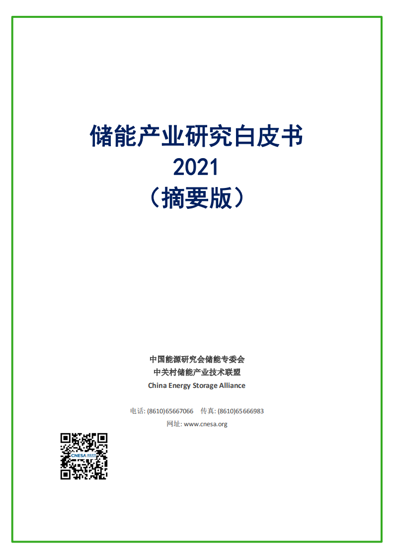 储能产业研究白皮书2021摘要版.pdf 第1页