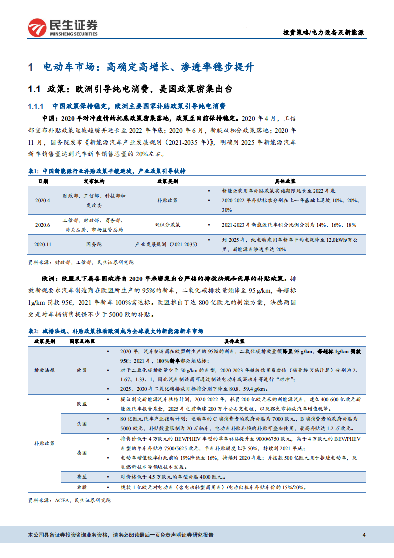电动车行业2021年中期策略：电动车渗透率提升，材料龙头加速一体化-20210625-民生证券-36页.pdf 第4页
