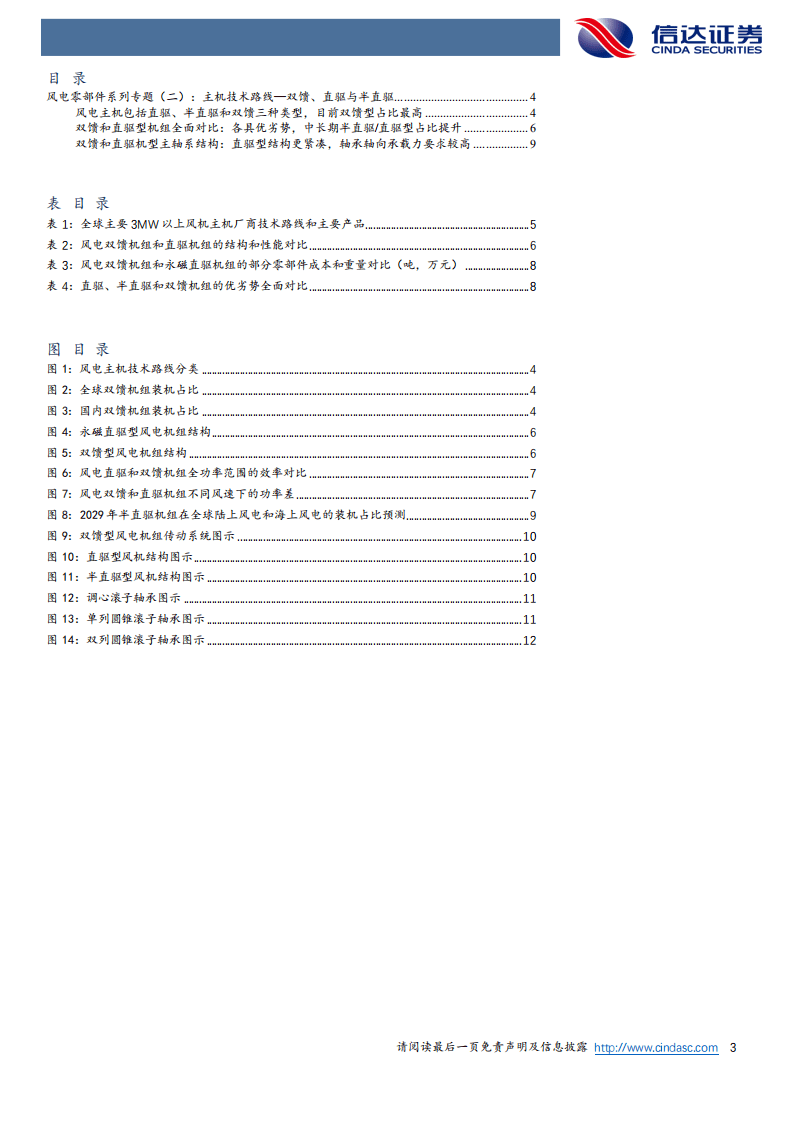 风电零部件系列专题(二)：主机技术路线——双馈、直驱与半直驱-信达证券.pdf 第3页