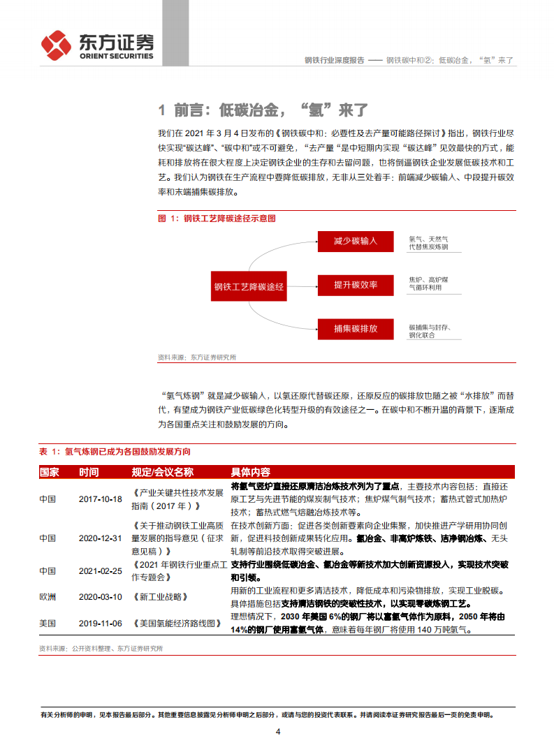 钢铁碳中和②：低碳冶金，“氢”来了-东方证券.pdf 第4页