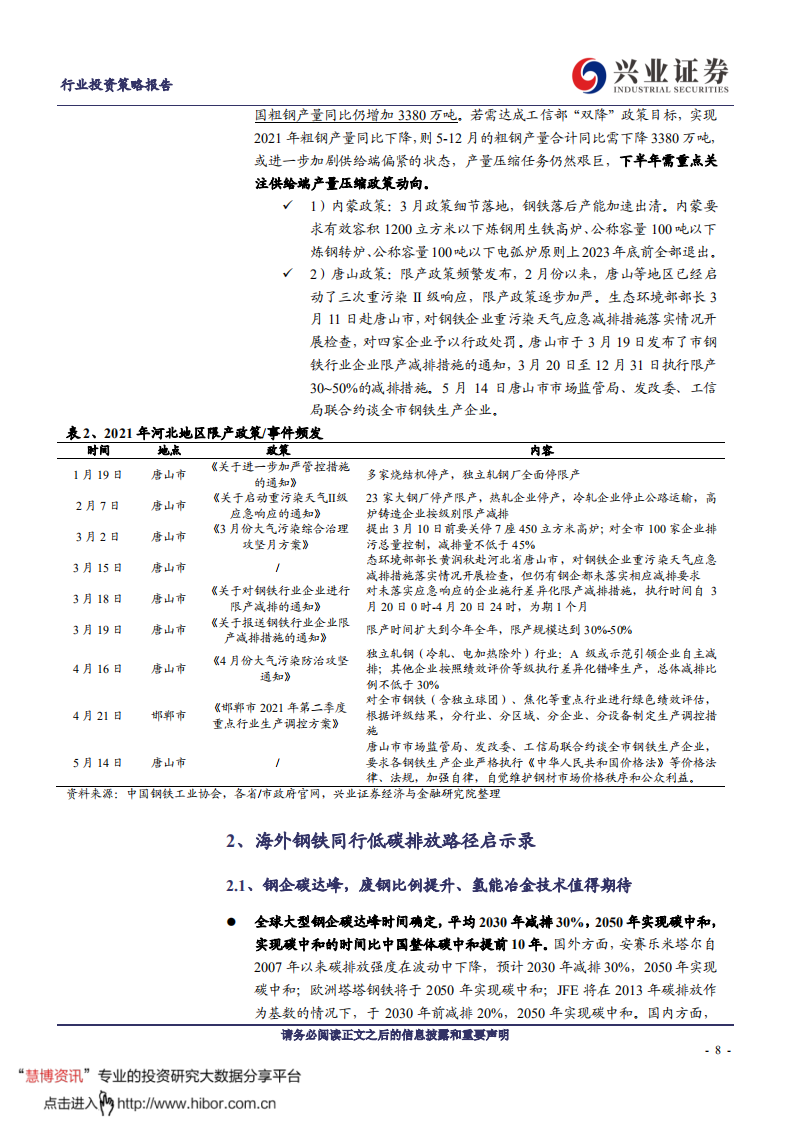 钢铁行业：海外钢铁同行低碳排放启示录-兴业证券.pdf 第8页