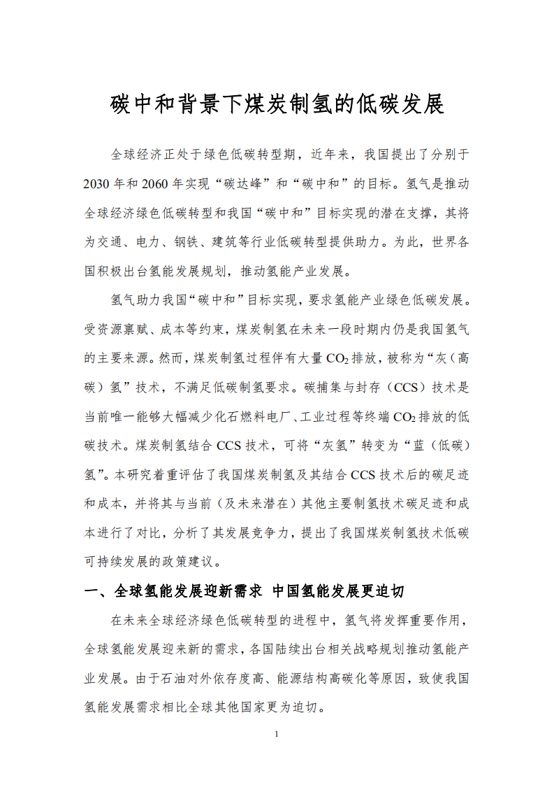 2021年能源经济预测与展望研究报告：碳中和背景下煤炭制氢的低碳发展-北京理工大学能源与环境政策研究中心.pdf 第3页