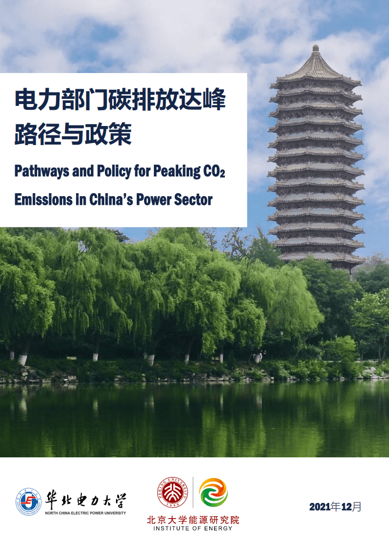 北京大学：电力部门碳排放达峰路径与政策研究报告（2021）.pdf 第1页