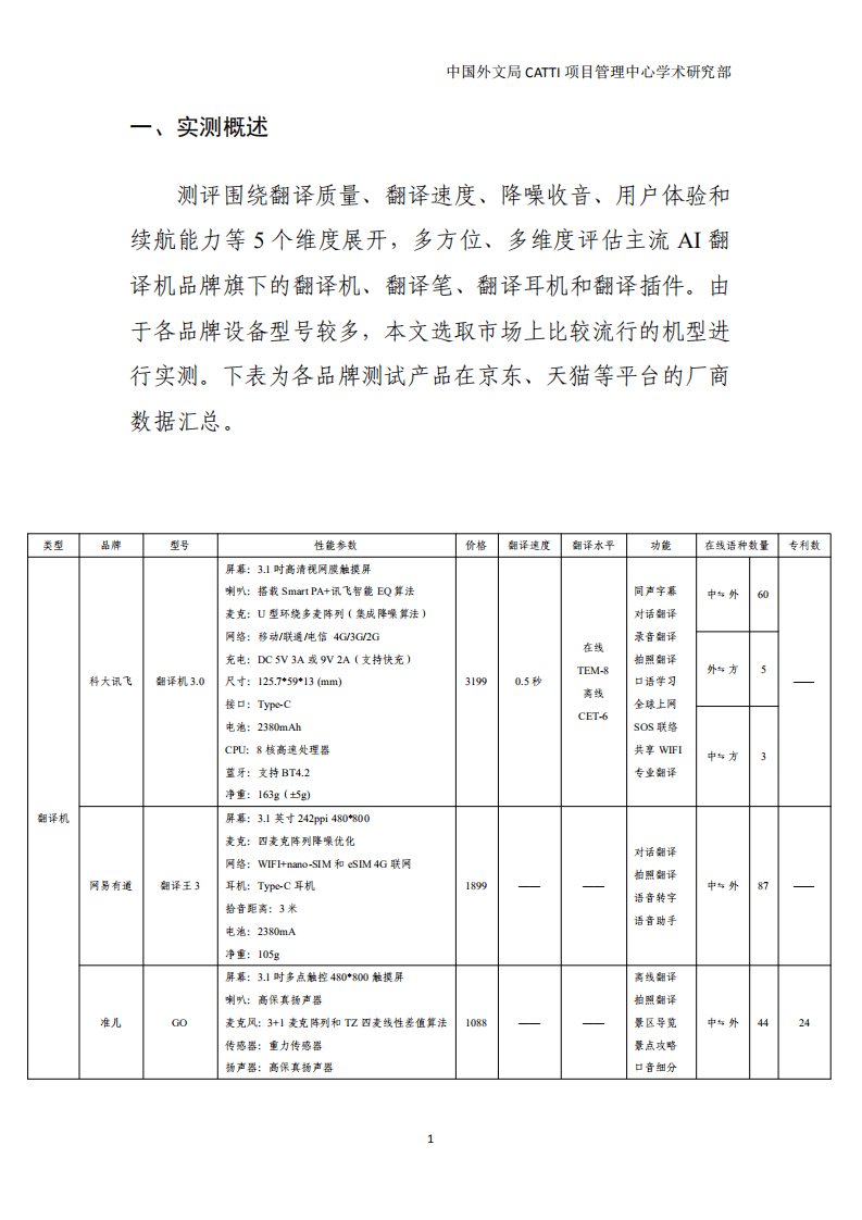 中国外文局：2022国内主流AI翻译机实测报告.pdf 第4页