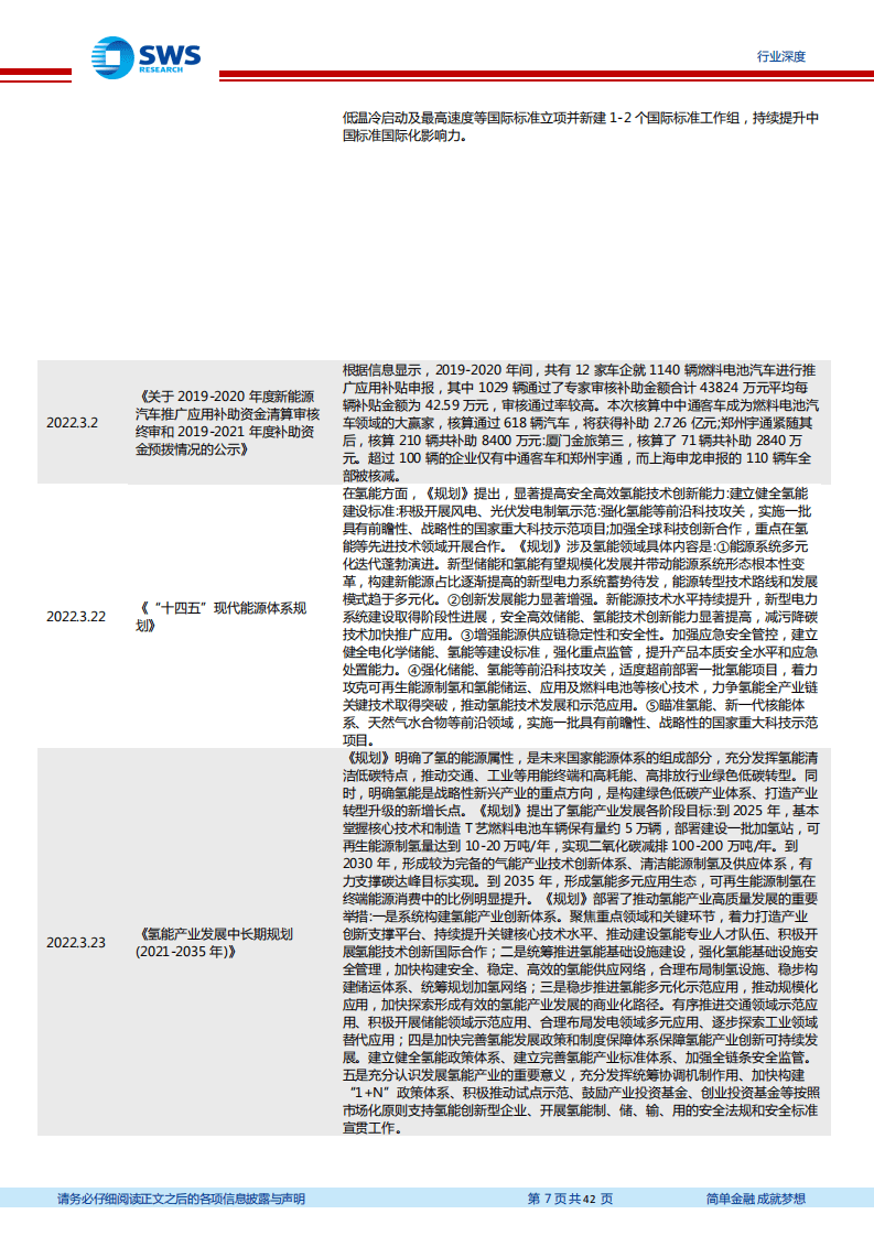 2022年氢能产业一季度跟踪报告：氢能行业政策明确，全年有望有序放量-申万宏源.pdf 第7页