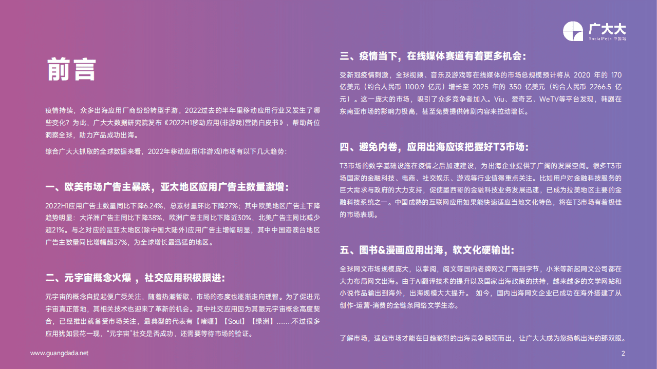 广大大：2022H1全球移动应用(非游戏)营销白皮书.pdf 第2页