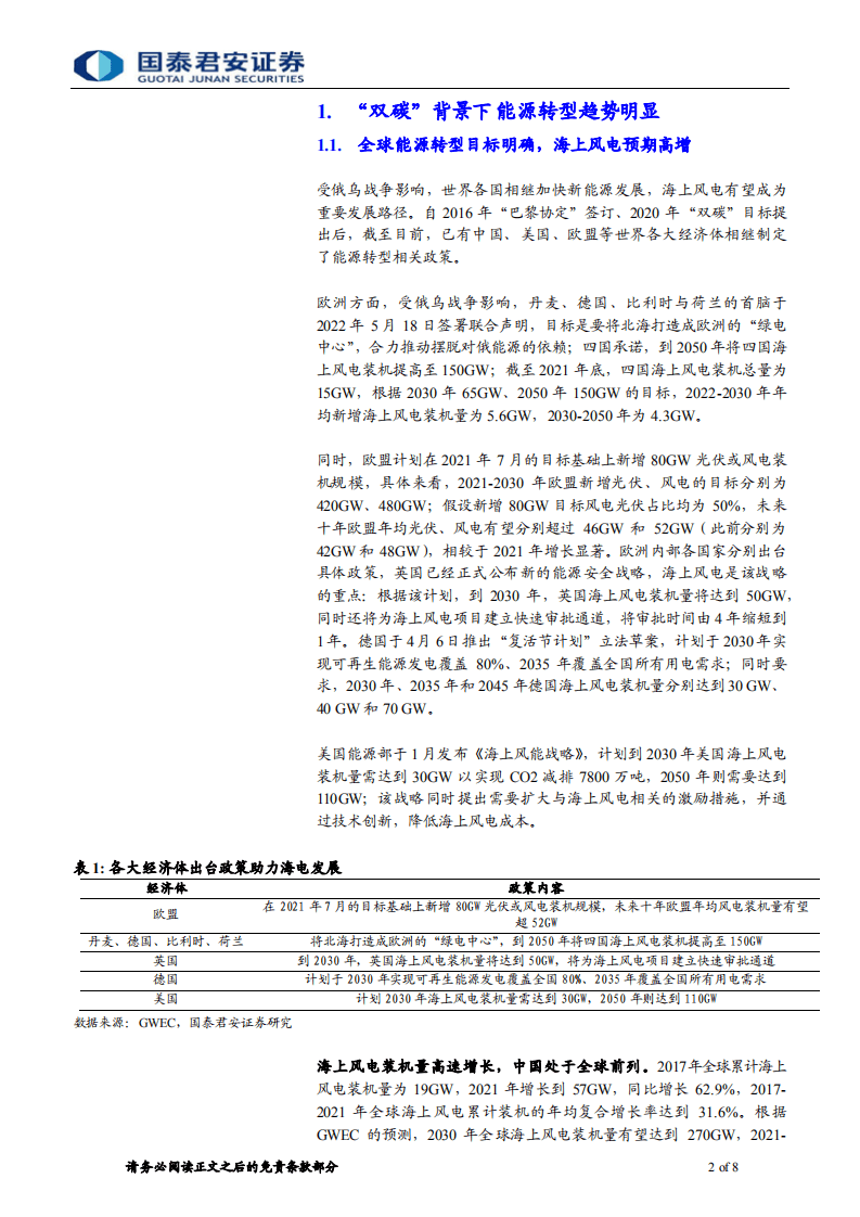 海上风电系列3：“省补”接力“国补”，助推平价上网-国泰君安.pdf 第2页