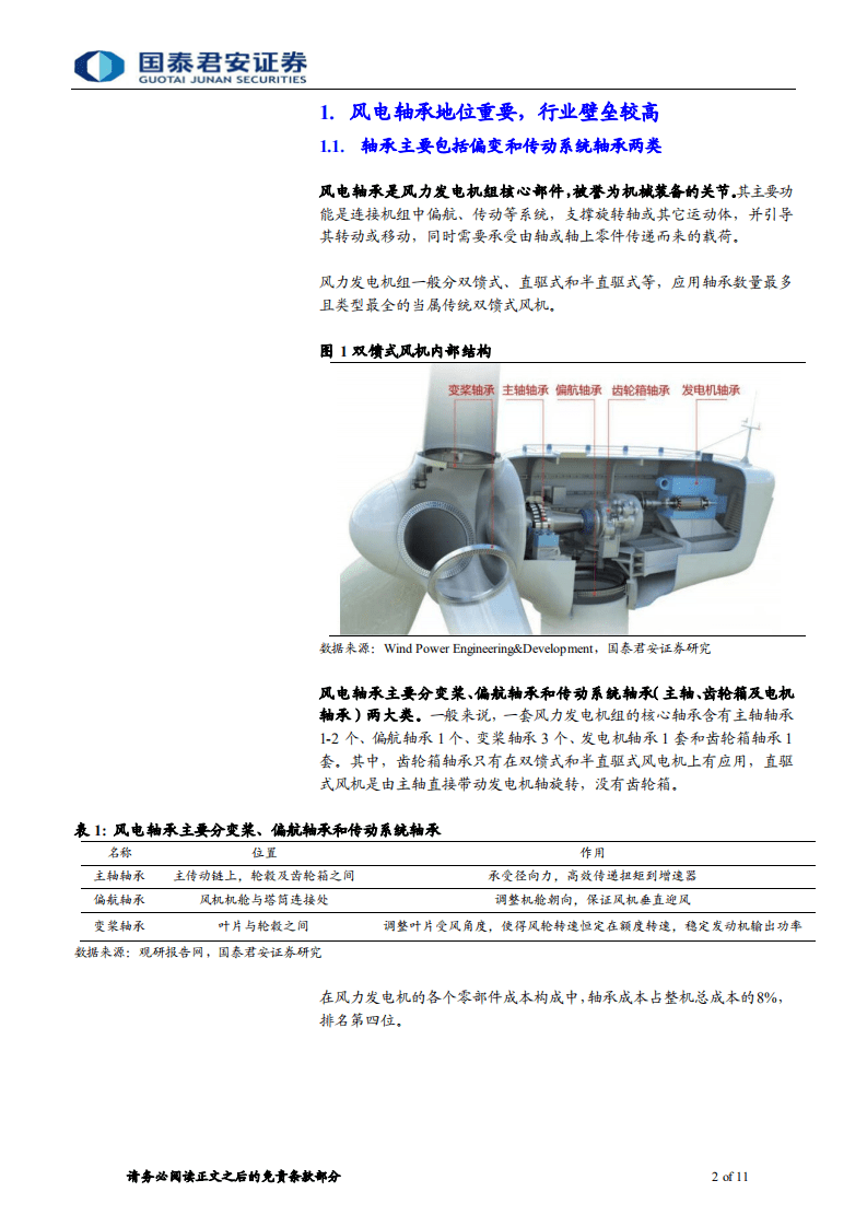 海上风电系列4：风机大型化推动技术迭代，国内轴承市场有望扩容-国泰君安.pdf 第2页