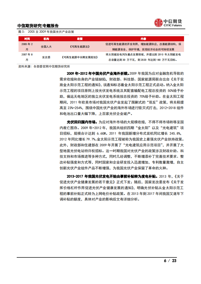 光伏产业政策篇：全球光伏产业政策分析-中信期货.pdf 第6页