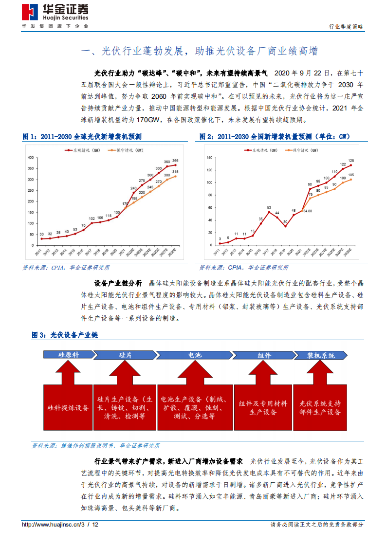 光伏行业季度策略：技术变革进入加速期，设备公司业绩高增-华金证券.pdf 第3页