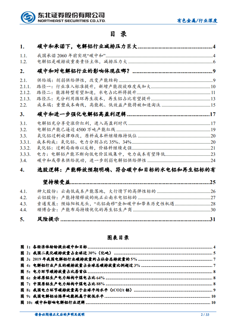 东北证券-有色金属：碳中和重塑铝供给结构，高盈利或成常态.pdf 第2页