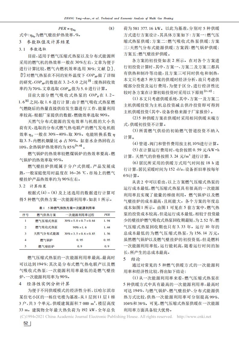 多种燃气供暖技术经济分析_张永超.pdf 第3页
