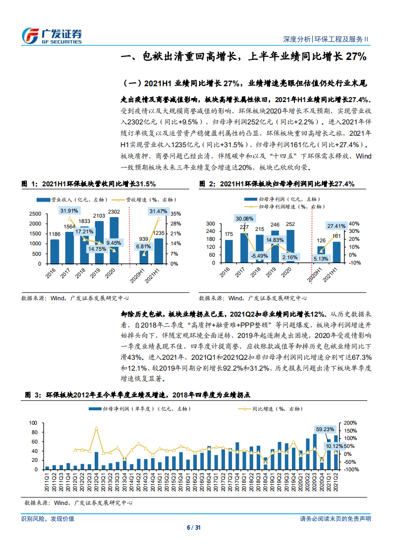 环保2021年中报：业绩增长拐点信号强劲，碳中和开启新机遇-广发证券.pdf 第6页